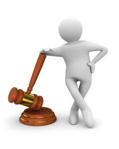 Auction gavel on white. Isolated 3D image